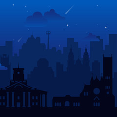 Minsk, Belarus famous night city view background.