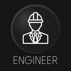 Engineer minimal vector line icon on 3D button isolated on black background. Premium Vector.