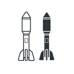 illustration of missile, weapons of war, vector art.