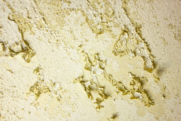 Old ceiling. Dilapidated peeling ceiling. Abandoned premises.