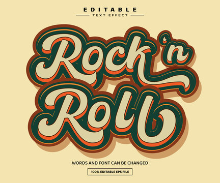 Rock N Roll 3D Editable Text Effect Template