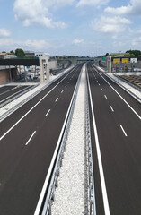 Empty new highway view. No traffic