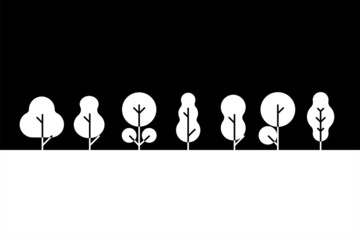 Set of tree icons. Vector illustration