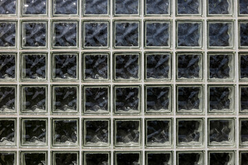 Geometric pattern of a glass block wall.