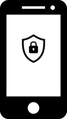 smartphone VPN shield icon. button Shield, security Icon. Mobile security. modern concept. The smart app protects smartphones