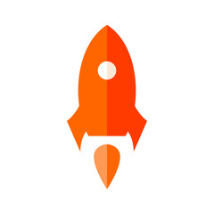 The Best Flat design icon for rocket launch Premium Vector