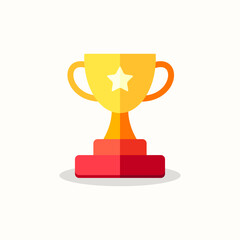 The Best Flat Design Star Gold Cup Illustration