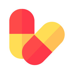 The Best Medicine Icon Yellow and Red Illustration