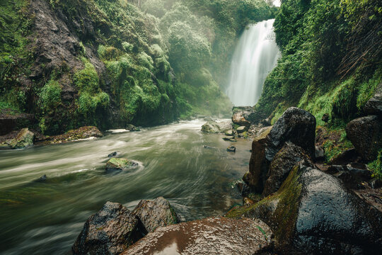 Cascada de Peguche y bosque tranquilo para caminar en Otavalo Ecuador