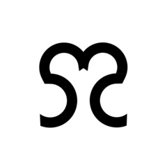S2, SS, 2S, or love lineart simple modern company and personal logo