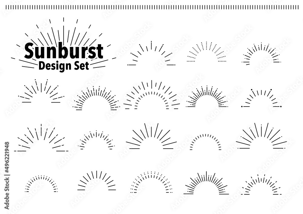 Wall mural Sunburst Design Set シンプル見出しフレームセット