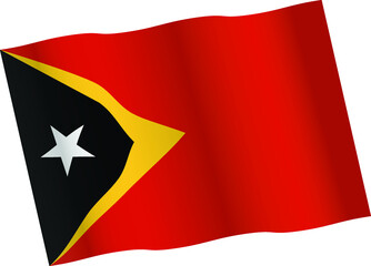 Waving flag of Timor Leste vector