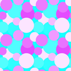 Abstract seamless pattern with colorful circles. Geometric vector illustration.	