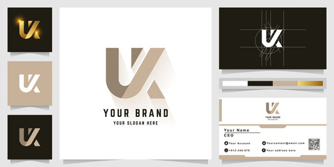 Letter UK or VK monogram logo