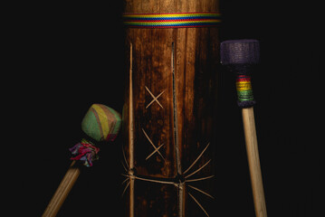 Mexican instrument Teponaztli, slit drum
