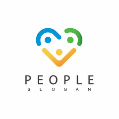 People Care Logo With Love Symbol