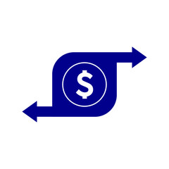 Money with sign multiple arrow icon design isolated on white background