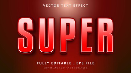 Modern Gradient Red 3d Word Super Editable Text Effect Design Template