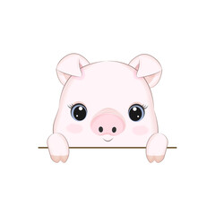 Cute Little Pig cartoon illustration