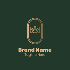 Monoline crown logo design