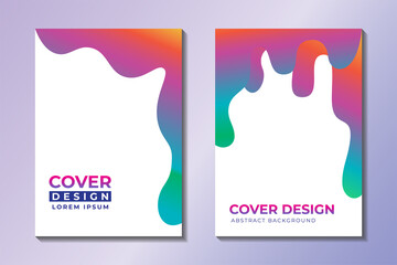 Abstract Liquid Cover Design Template with Editable Text Style. Vibrant Multicolor Gradient