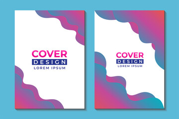 Abstract Liquid Cover Design Template with Editable Text Style. Vibrant Multicolor Gradient