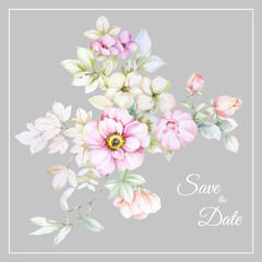 Watercolor flowers illustration