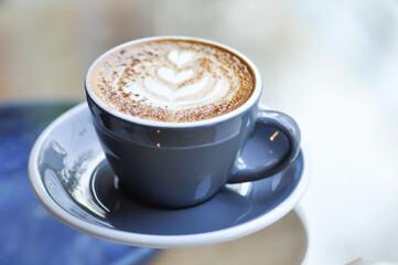 hot cofffee, cappuccino coffee or latte coffee or flat white.