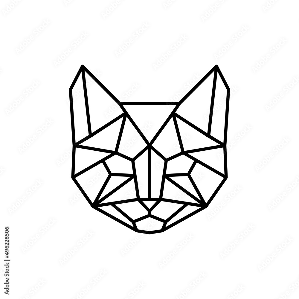 Wall mural Cat stylized triangle polygonal Vector illustration