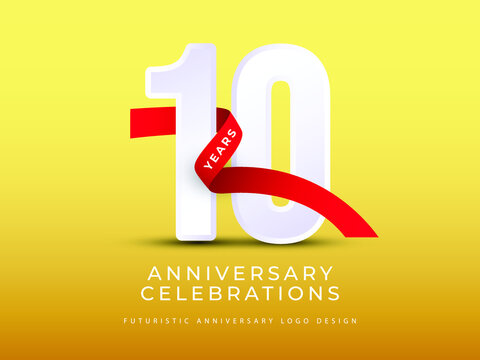 10 years anniversary celebrations collections logo design concept
