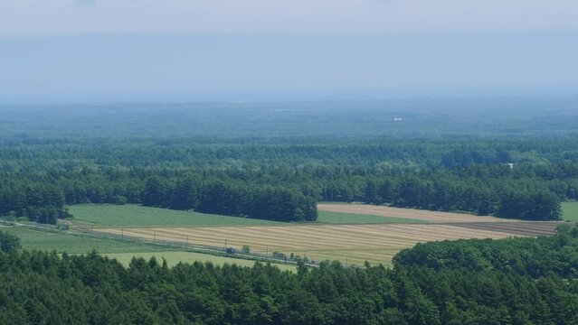 A view of the vast meadows of Hokkaido. 