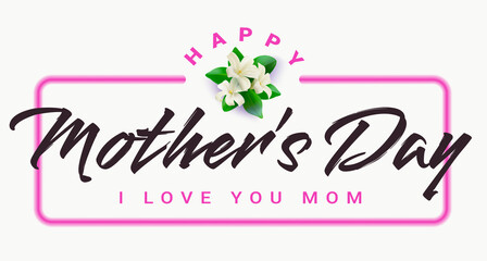 Happy Mother's Day banner. i love you mom. Vector illustration for shop, discount, sale, promotion, special offer, decoration.