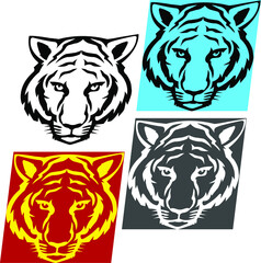 Tiger Vector Portrait Illustration Cartoon