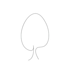 Tree silhouette line drawing vector illustration