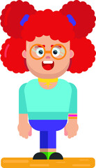 Cute girl with big red hair