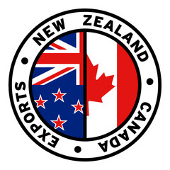 Round New Zealand Canada Exports Flag Clipart