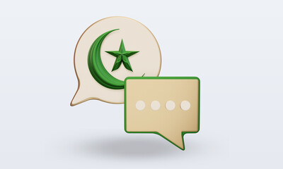 3d ramadan Chat icon rendering front view