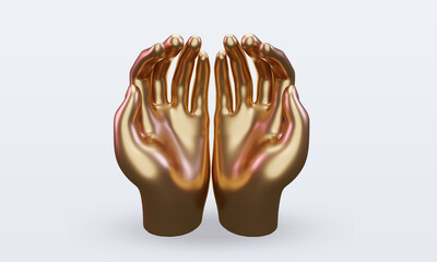 3d ramadan Hand Pray icon rendering front view