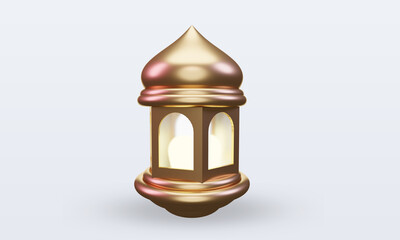 Fototapeta na wymiar 3d ramadan Lantern icon rendering front view