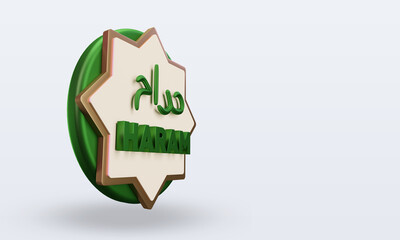 3d ramadan Haram icon rendering left view