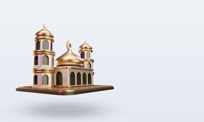 3d ramadan Mosque icon rendering left view