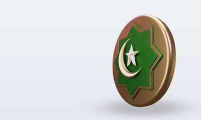3d ramadan Qibla icon rendering right view