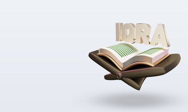3d ramadan iqra quran icon rendering right view