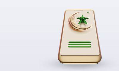 3d ramadan Phone icon rendering Top view