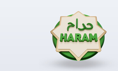 3d ramadan Haram icon rendering Top view