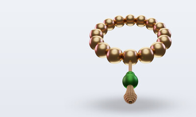 3d ramadan Tasbih icon rendering Top view