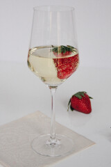 strawberries and white wine