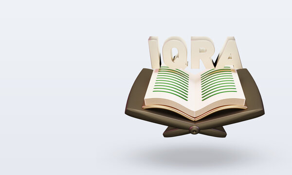 3d ramadan iqra quran icon rendering Top view