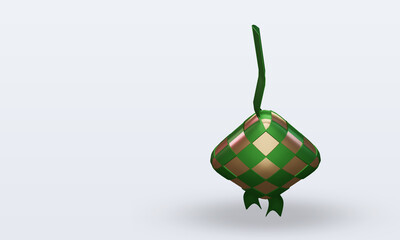 3d ramadan Ketupat icon rendering Top view