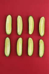 .Green cucumbers.